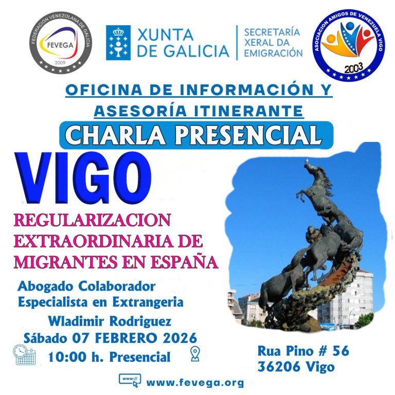 Charla informativa en Vigo abordará la regularización extraordinaria de extranjeros en España