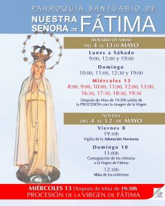 Comienzan los actos por la festividad de la Virgen de Fátima