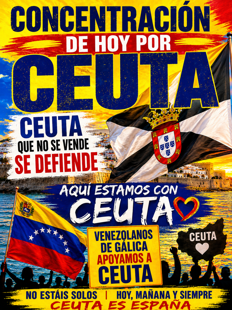 VENEZOLANOS EN TODA ESPAÑA SE SUMAN HOY AL CLAMOR POR CEUTA: «CEUTA NO SE VENDE, CEUTA SE DEFIENDE»